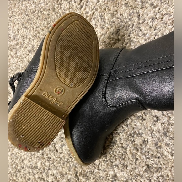 Cat & Jack toddler girl black calf-high boots | Size 6 - Picture 7 of 8